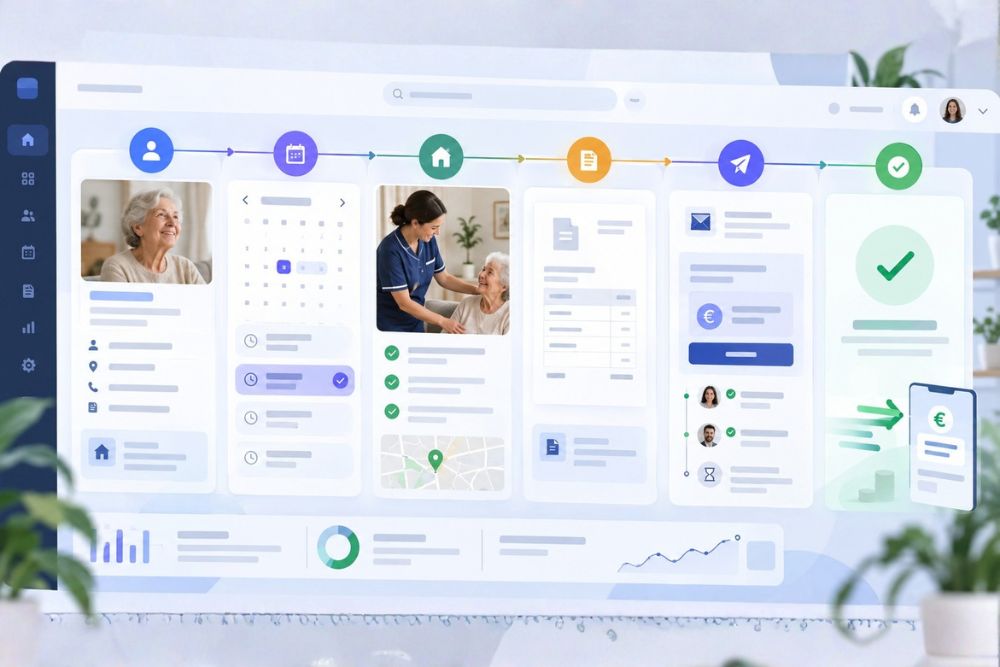 Gestionnaire administrative consultant un tableau de bord complet regroupant plannings, clients et facturation