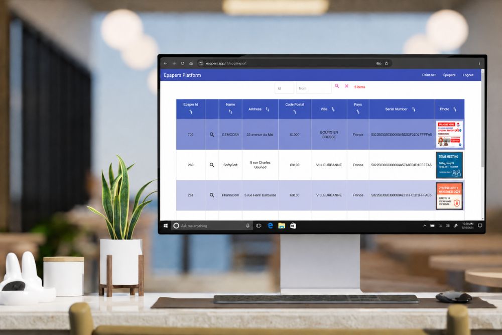 Interface web de pilotage centralisé pour la gestion des écrans et étiquettes électroniques d'un réseau multi-sites