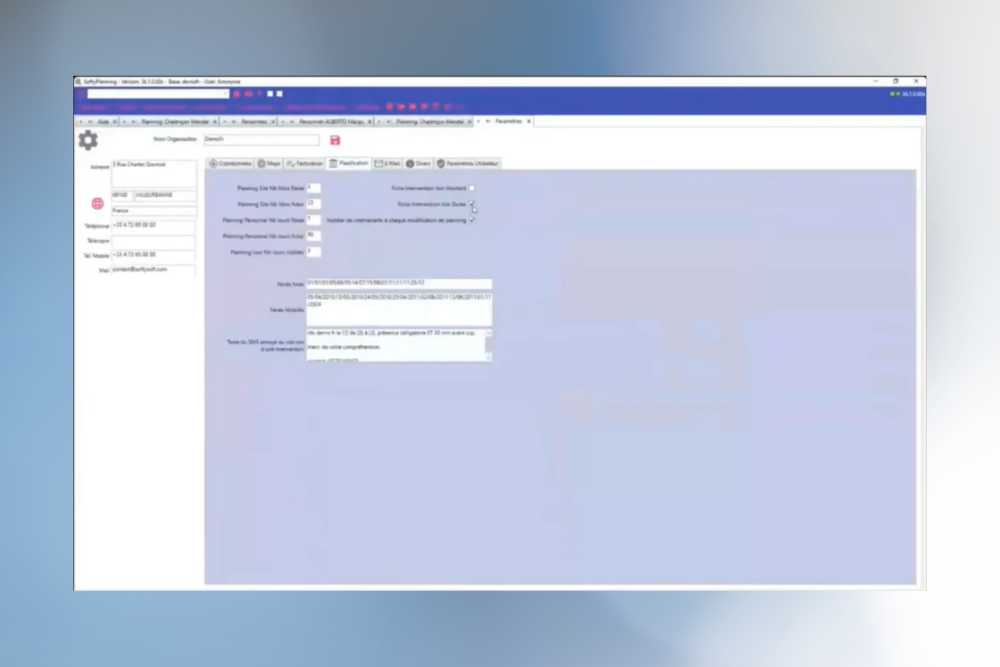 Fiche d'intervention SoftyPlanning