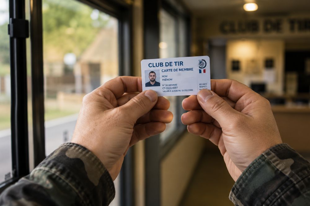 Adhérent badgeant le QR code de sa licence sur la badgeuse HelloPresence d'un club de tir