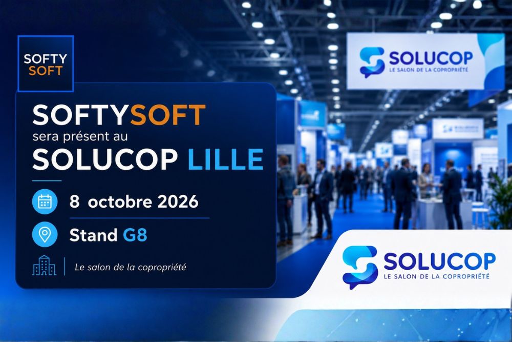 Salon SOLUCOP Lille 2026 au Grand Palais - Stand SoftySoft G8
