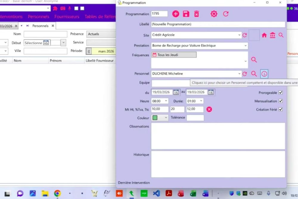 selection salarié automatique planning softyplanning